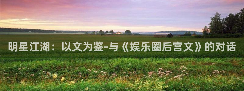 天天购彩app下载：明星江湖：以文为鉴-与《娱乐圈后宫文》的对话