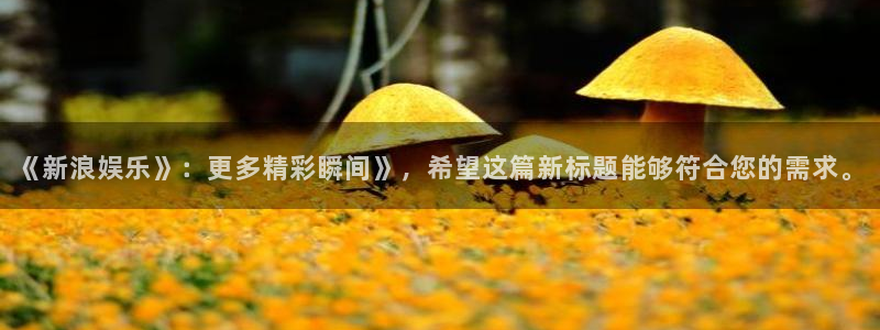 天天看app：《新浪娱乐》：更多精彩瞬间》，希望这篇新标题能够符合您的需求。